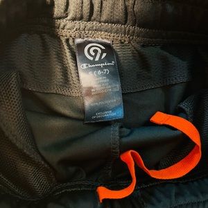 Boys C9 Champion athletic shorts. Dark gray and orange size 6-7